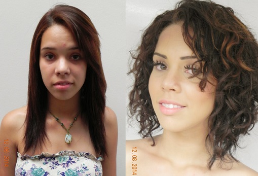 cabelo ondulado antes e depois