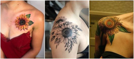ideias tatuagem de flor de girassol
