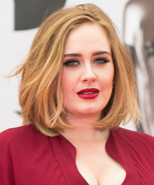 long bob para rosto redondo cantora Adele