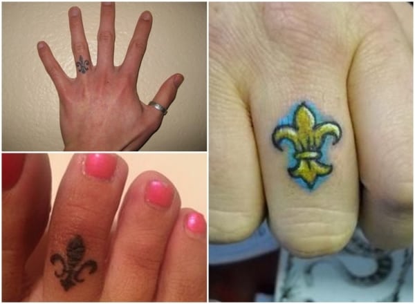tatuagem flor de lis no dedo