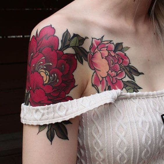 tatuagem oriental peônia