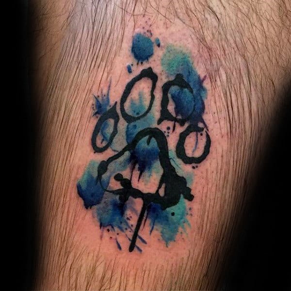 tattoo aquarela de pata de cachorro