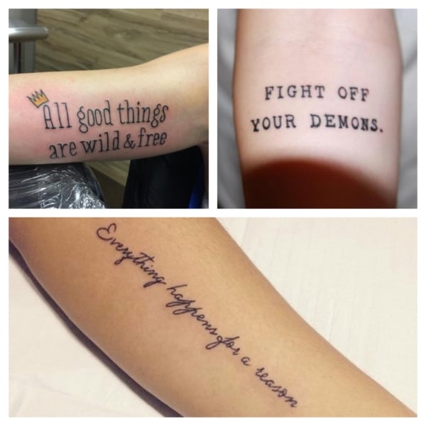 tatuagem de frase no braço em inglês