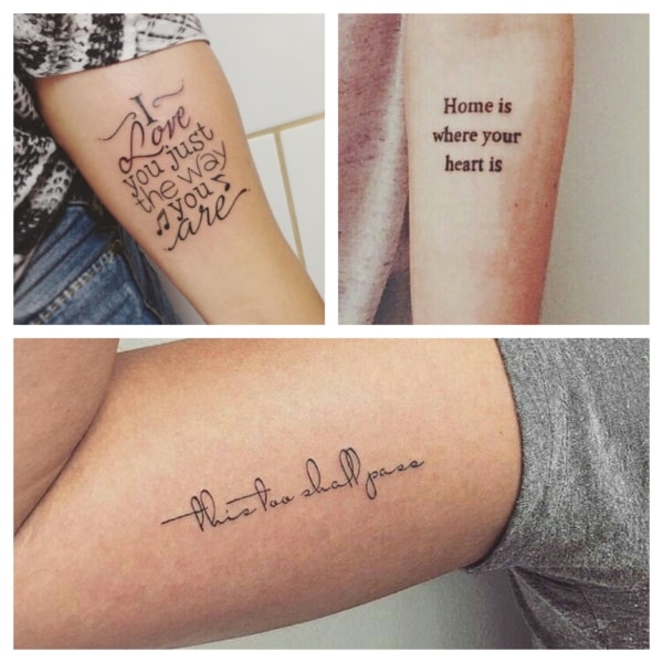 tatuagem de frase no braço