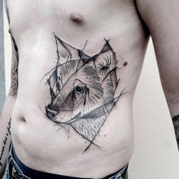 tatuagem de raposa masculina