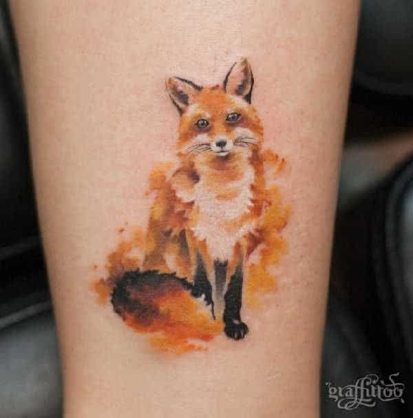 tatuagem de raposa no braço
