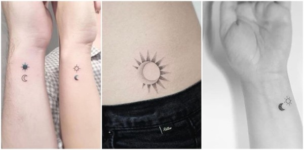 tatuagem de sol e lua pequena