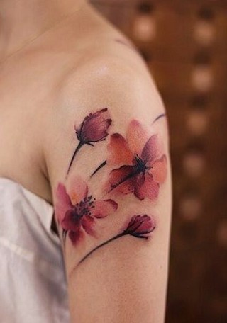 tatuagem aquarela no braço