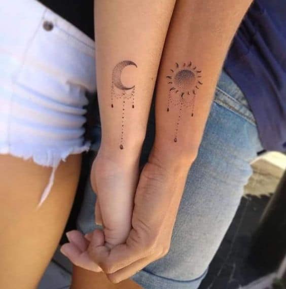 tatuagem no braço para casal