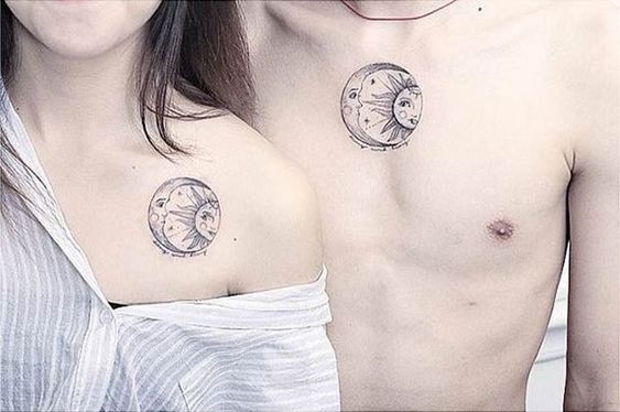 Tatuagem de Sol e Lua O que significa? + 42 ideias