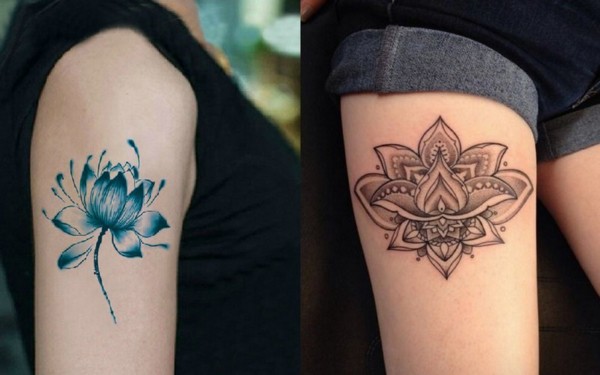 Dois tipos de tatuagens de flor de lótus