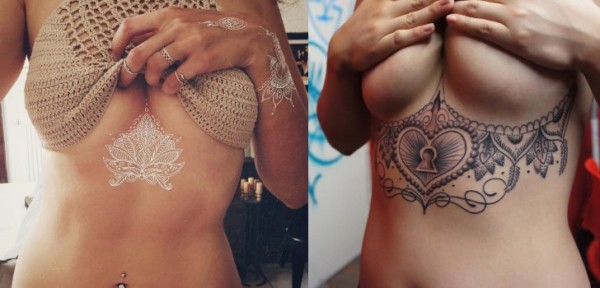 Duas dicas de tatuagens femininas embaixo dos seios
