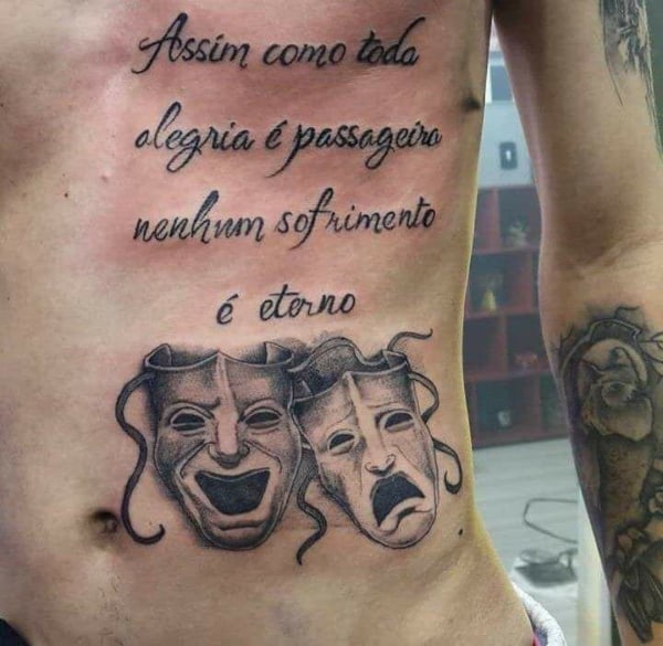 Frase na costela Assim como toda alegria é passageira nenhum sofrimento é eterno