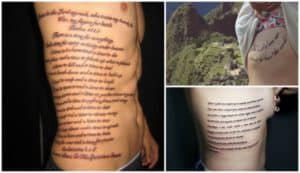Frases na costela – 40 tatuagens escritas para você se inspirar!