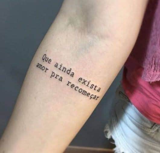 tatoo de letra de musica