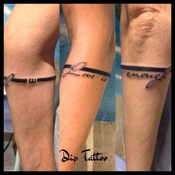 tatuagem de bracelete masculino com frases