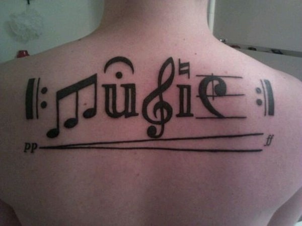 tatuagem de símbolo de música conceitual