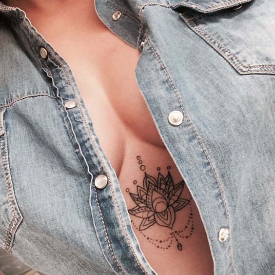 tatuagem flor de lótus com mandala
