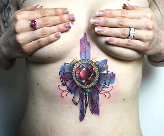 tatuagem feminina colorida