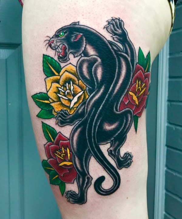 tatuagem feminina pantera