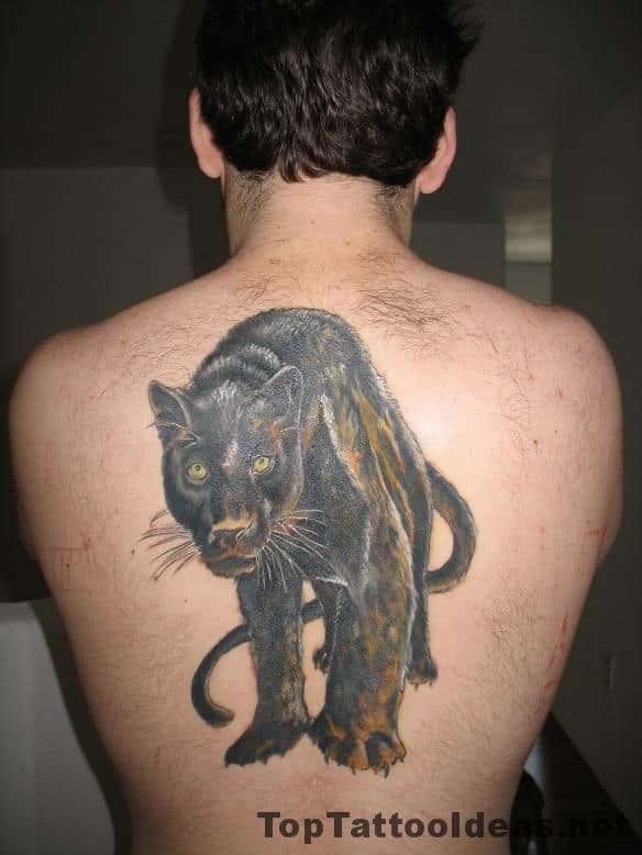 tatuagem pantera negra nas costas grande