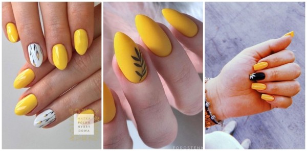 ideias de nail art com esmalte amarelo