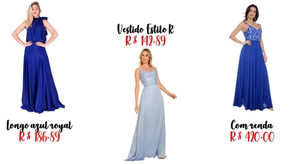 modelos e preços de vestido de madrinha azul