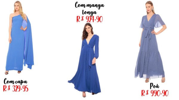 preços e onde comprar vestido de madrinha azul