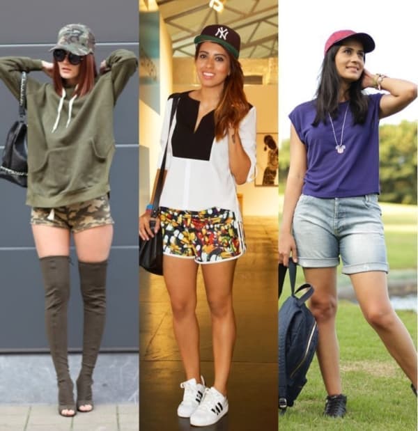 Looks com shorts e bermudas com bonés