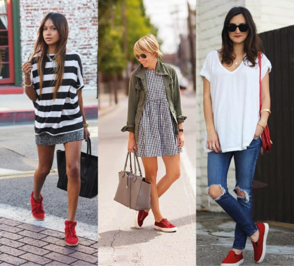 Looks com tênis vermelhos