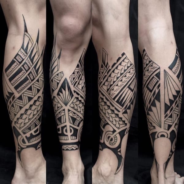Tatuagem na Perna Fechada tribal