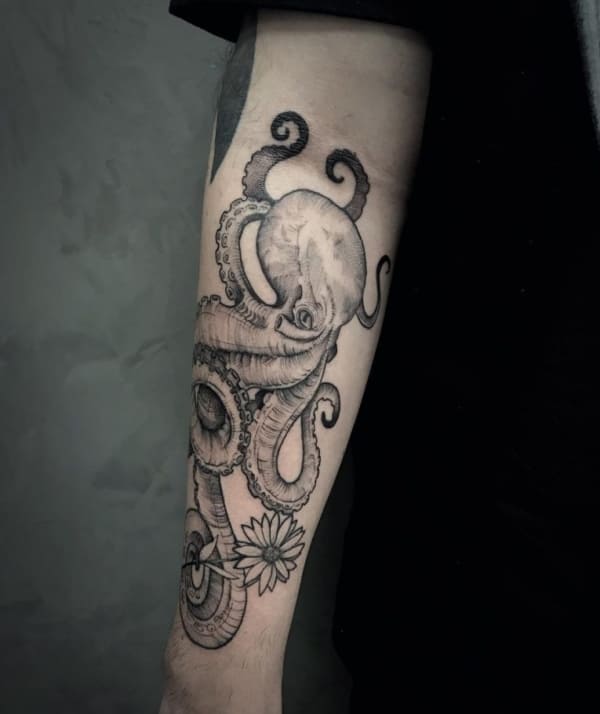 tatuagem de polvo no braço ideias
