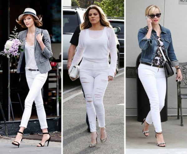 A calça branca skinny é aposta de várias famosas