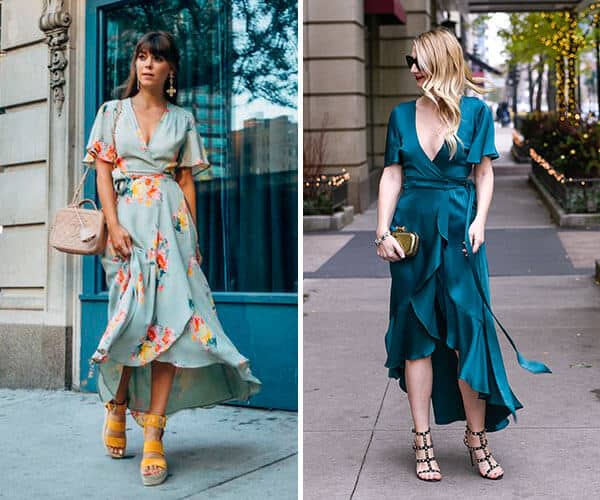 Dois looks de verão com Modelos de vestidos transpassados