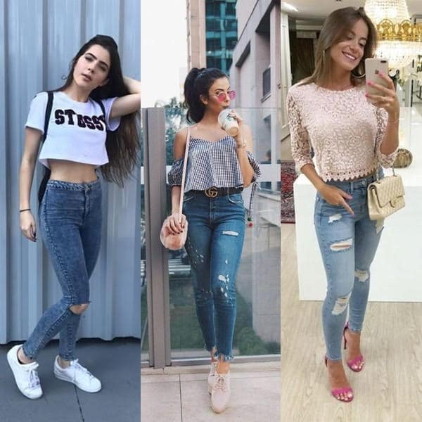 Jeans destroyed skinny está super na moda atualmente