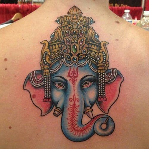 Tatuagem Ganesha colorida