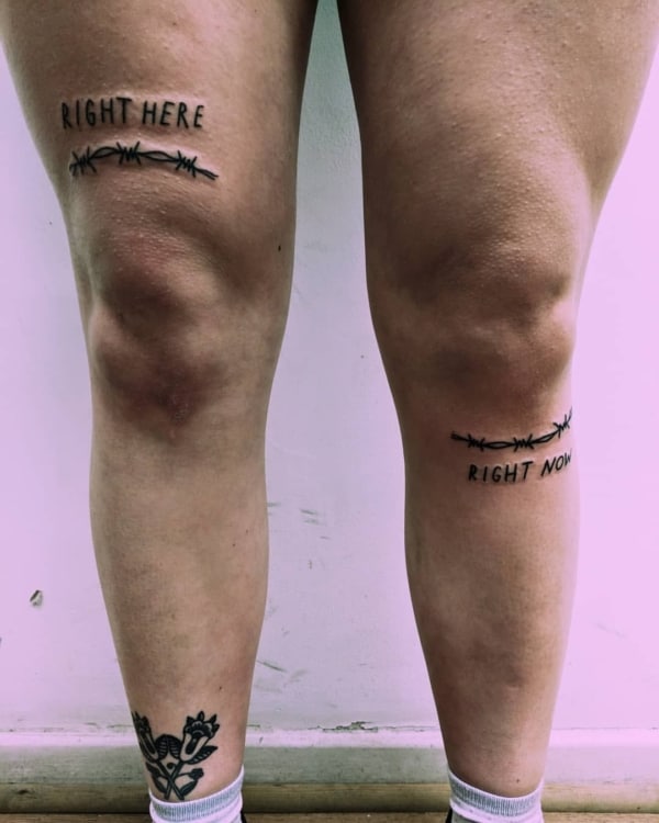 Tatuagem feminina no joelho ideias