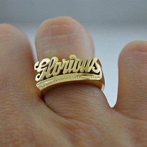 anel com nome ouro personalizado
