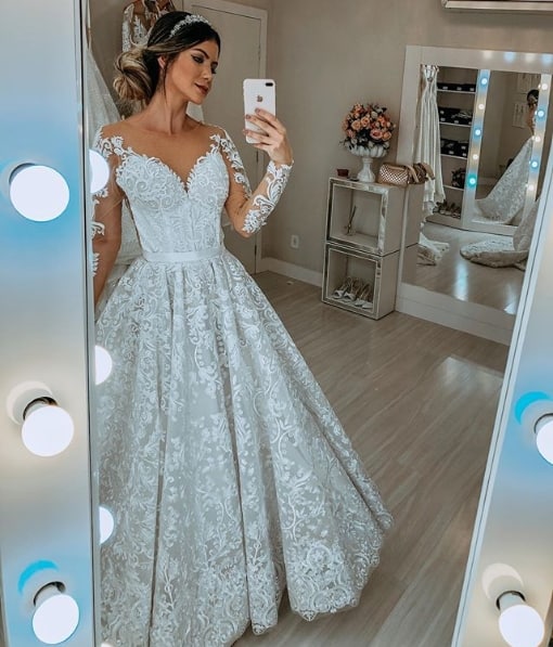 vestido princesa em renda