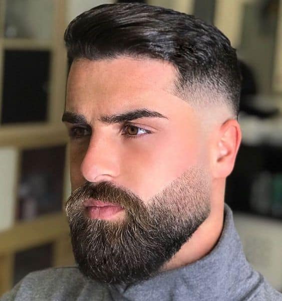 corte de cabelo degradê para homem com barba