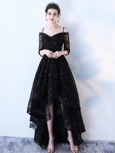 vestido de casamento preto curto