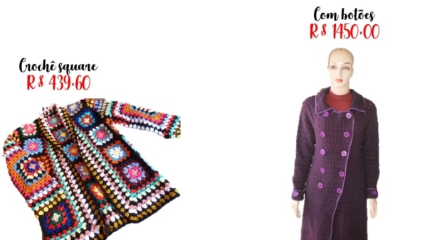 modelos e preços de casaco de crochê