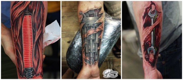 tattoo biomecânica no braço