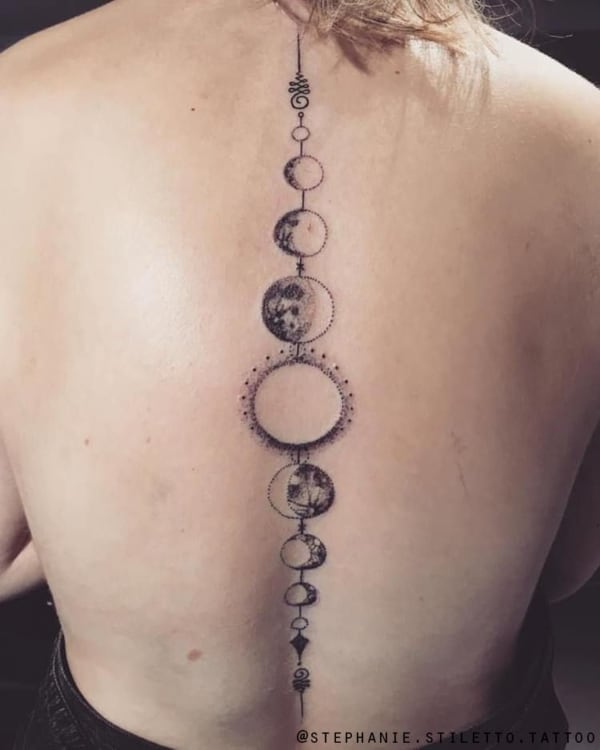 Linda tatuagem fases da Lua