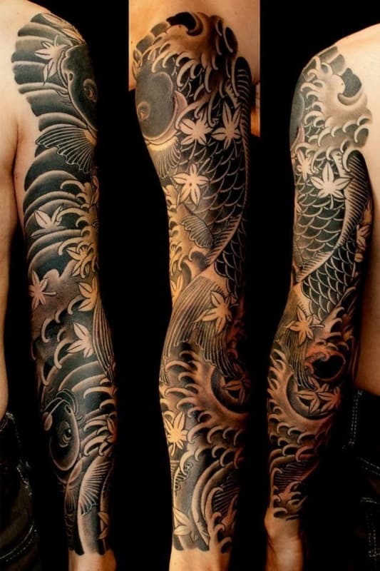 Tatuagens fundo do mar preto e branco tribal
