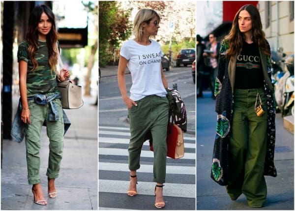 Três looks estilosos com calça cargo feminina verde
