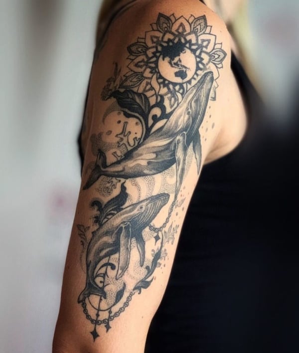 tatuagem inspirada no fundo do mar