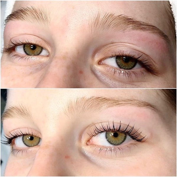 resultado de cílios com lash lifting