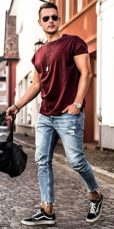 look masculino simples e moderno com calça jeans