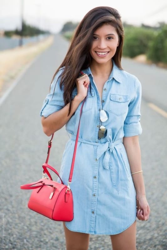 look com vestido jeans para churrasco